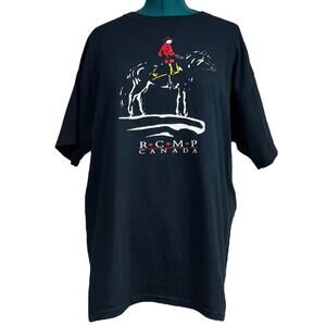 RCMP Royal Canadian Mounted Police Horse & Rider Canada Tee Shirt XL Black